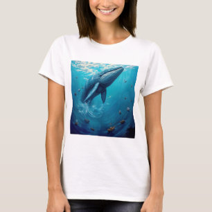 Leviathan's Flight to Freedom - Surreal Whale Art T-Shirt