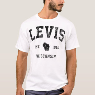 Levis Wisconsin Wi Vintag Athletic Black Sports T-Shirt