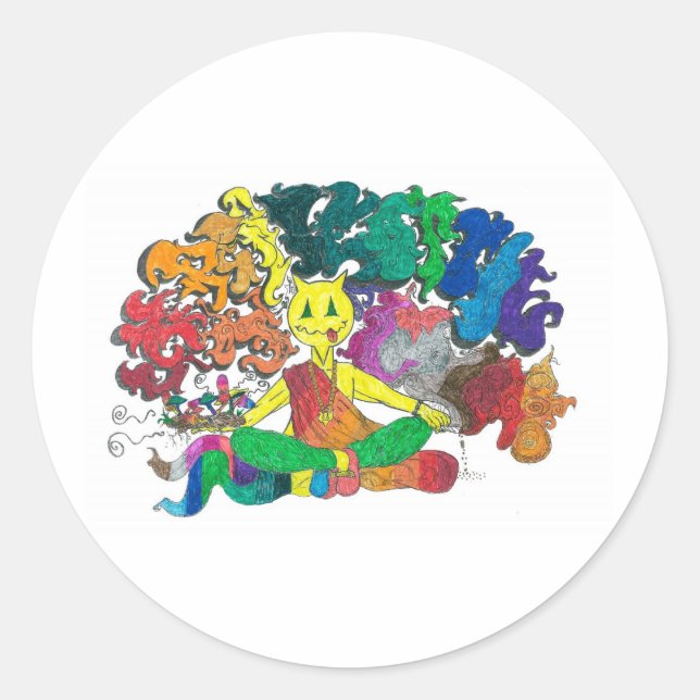 Levitation Runder Aufkleber (Vorderseite)