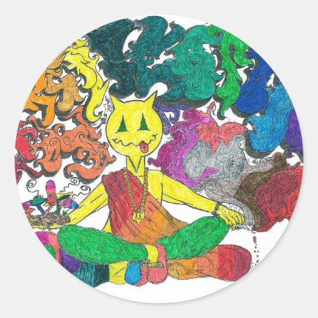 Levitation Runder Aufkleber (Vorderseite)