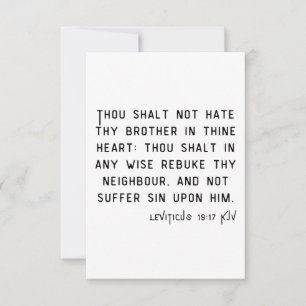 Leviticus 19:17 KJV Bibelschrift Gruß Karte