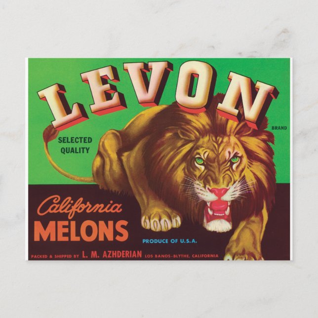 Levon Melons Tiger Los Banos Blythe California Art Postkarte (Vorderseite)