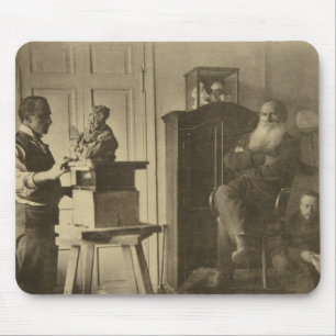 Lew Tolstoi und der Bildhauer Prinz Paolo Mousepad