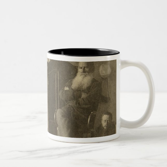 Lew Tolstoi und der Bildhauer Prinz Paolo Zweifarbige Tasse (Rechts)