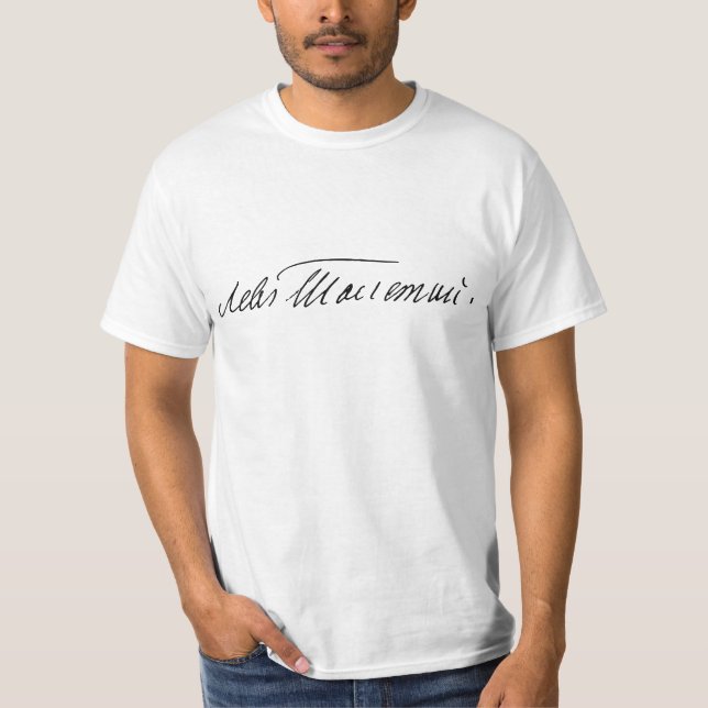Lew Tolstoi Unterzeichnung T-Shirt (Vorderseite)