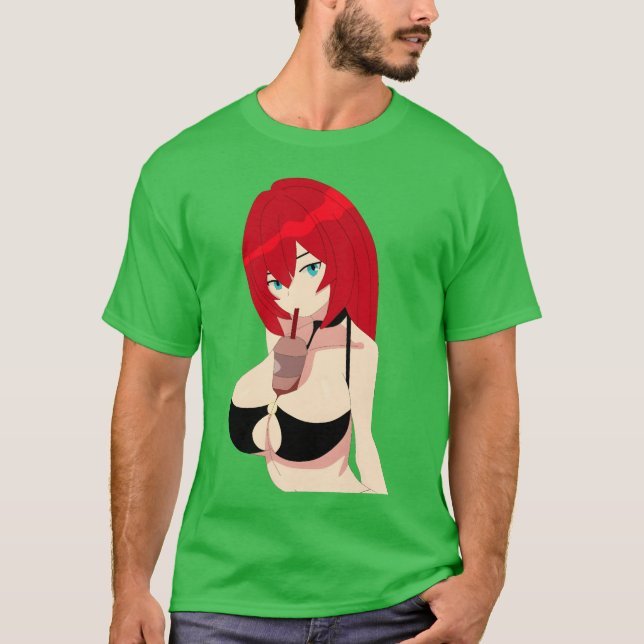 Lewd anime girl funny T-Shirt (Vorderseite)