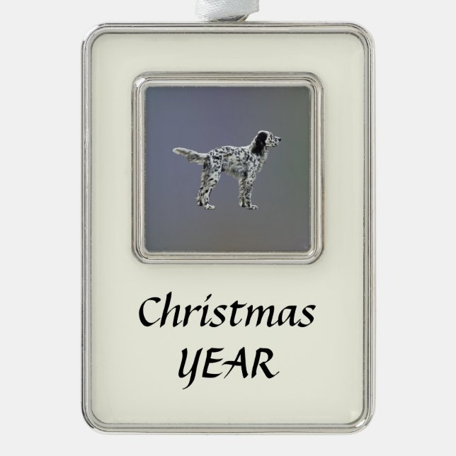 Lewellin Setter Rahmen-Ornament Silber (Vorderseite)