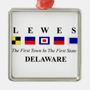 Lewes, De 2 - Seeflaggen-Rechtschreibung Silbernes Ornament