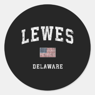 Lewes Delaware De American Flag Sports Runder Aufkleber
