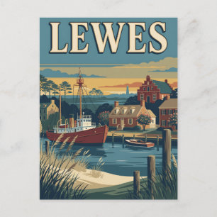 Lewes Delaware Hafen Retro Vintage Reiseposter Postkarte