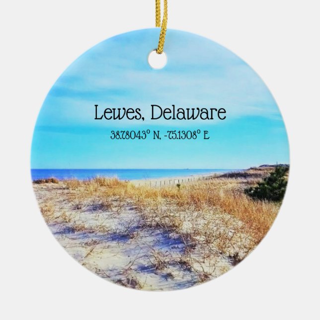 Lewes Delaware mit Koordinaten Ornament (Vorne)