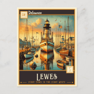 Lewes, Delaware VINTAG Postkarte