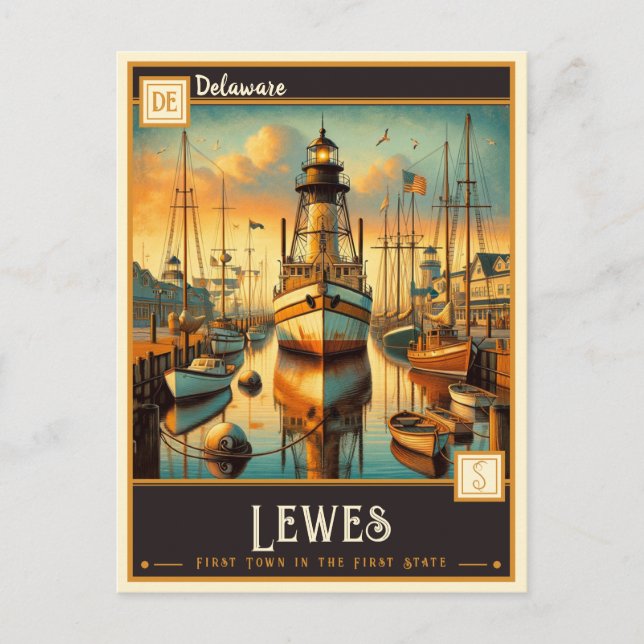Lewes, Delaware | VINTAG Postkarte (Vorderseite)