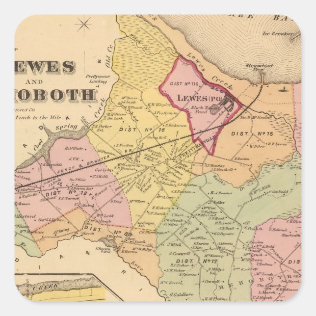 Lewes und RehoBeide Quadratischer Aufkleber (Vorderseite)