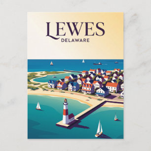 Lewes USA is likely referring to Lewes, Delaware. Postkarte