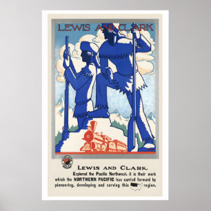 Lewis and Clark Northwestern Railroad Vintage Poster