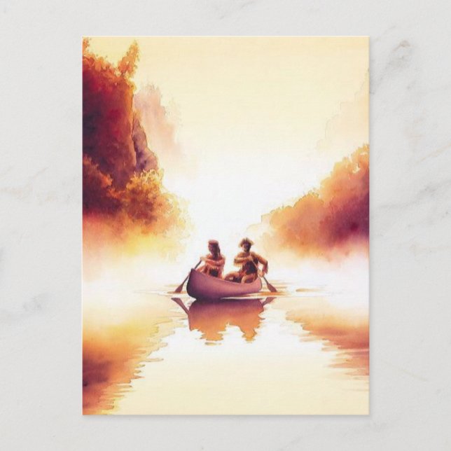"Lewis and Clark" River Scene Wassercolor Postkarte (Vorderseite)