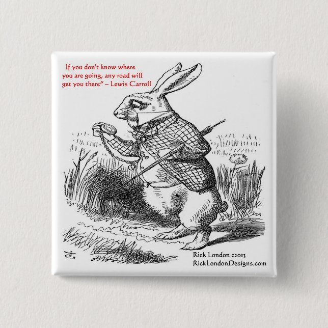 Lewis Carroll - Glass Illustration & Quote Button (Vorderseite)