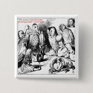 Lewis Carroll - Glass Illustration & Quote Button