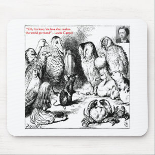Lewis Carroll - Glass Illustration & Quote Mousepad