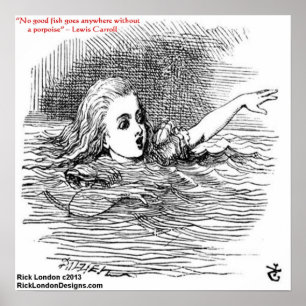 Lewis Carroll - Glass Illustration & Quote Poster