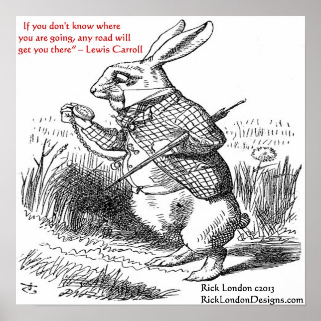 Lewis Carroll - Glass Illustration & Quote Poster (Vorne)