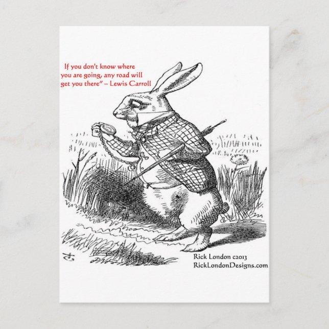 Lewis Carroll - Glass Illustration & Quote Postkarte (Vorderseite)