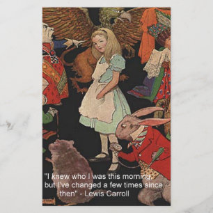Lewis Carroll Illustration & Mind Change Zitat Briefpapier