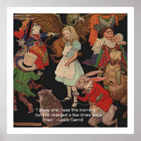Lewis Carroll & Mind Change Quote Poster