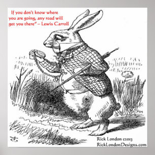 Lewis Carroll Spiegel-Illustration & Zitat Poster