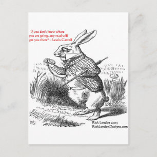 Lewis Carroll Spiegel-Illustration & Zitat Postkarte