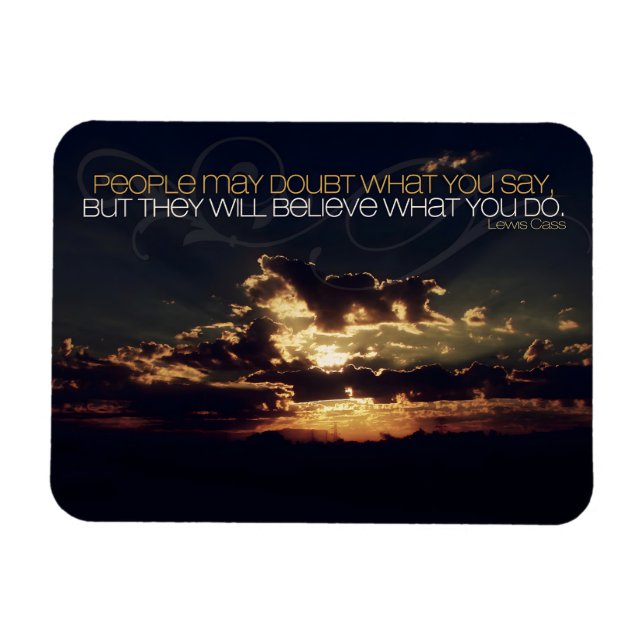 Lewis Cass "Doubt" Inspirational Quote flexibel Magnet (Horizontal)