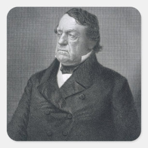 Lewis Cass, graviert von William G. Jackman Quadratischer Aufkleber