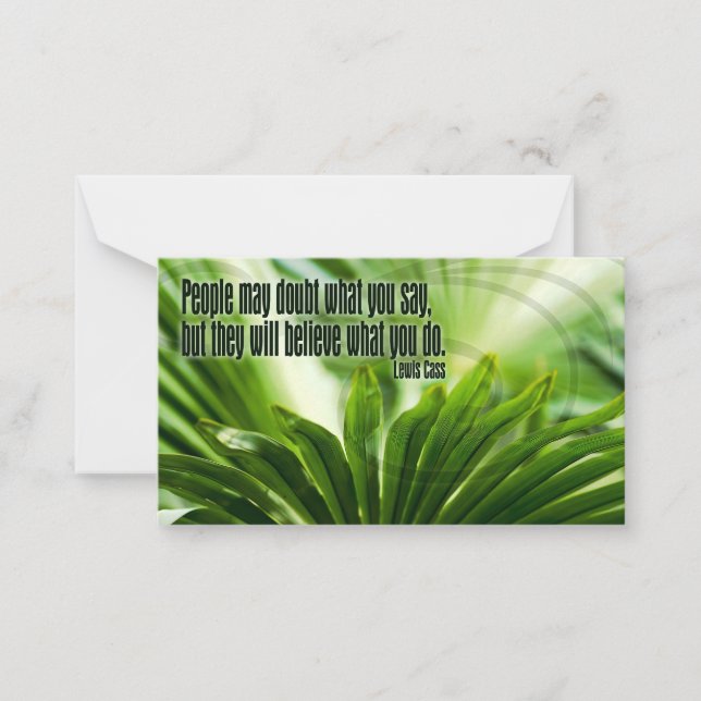 Lewis Cass Inspiration Zitat "Zweifel" Mitteilungskarte (Vorderseite)