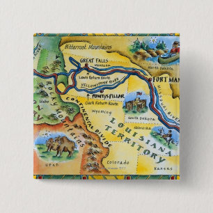 Lewis & Clark Expedition Karte Button