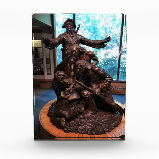 Lewis & Clark Statue, Fort Clatsop, Oregon Fotoblock (Vorderseite)
