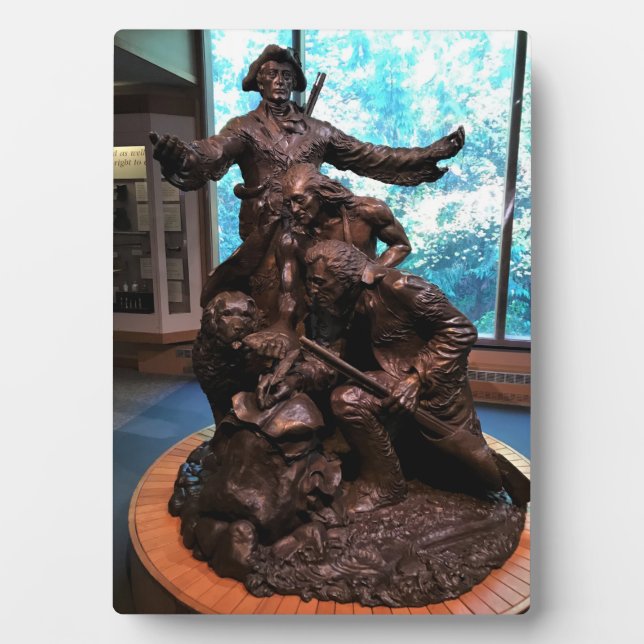 Lewis & Clark Statue, Fort Clatsop, Oregon Fotoplatte (Vorderseite)