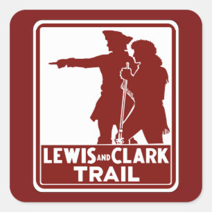 Lewis & Clark, Traffic Guide Sign, USA Quadratischer Aufkleber