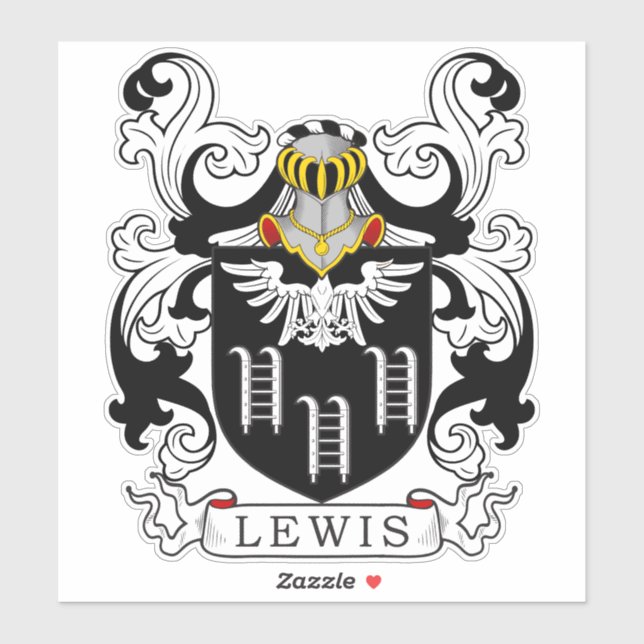 Lewis Familienwappen Aufkleber (Blatt)