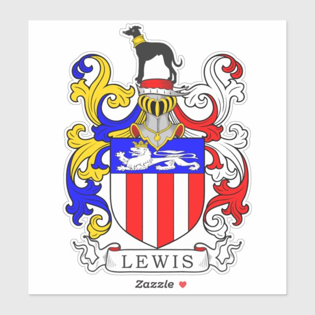 Lewis Familienwappen Aufkleber (Blatt)