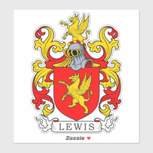 Lewis Familienwappen Aufkleber