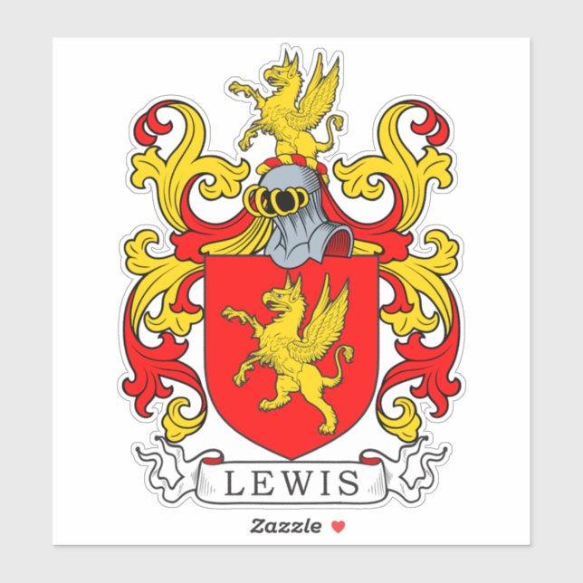 Lewis Familienwappen Aufkleber (Blatt)