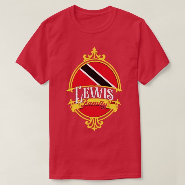 Lewis Family Trinidad und Tobago Flag T-Shirt (Design vorne)