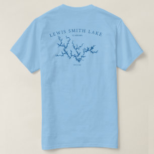 Lewis Smith Lake Alabama Karte Doppelseitiges T-Sh T-Shirt