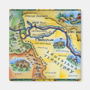 Lewis- u. Clark-Expeditions-Karte Magnet