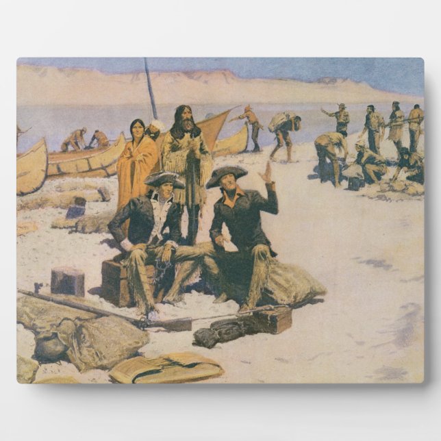 Lewis und Clark am Columbia River Fotoplatte (Vorderseite)