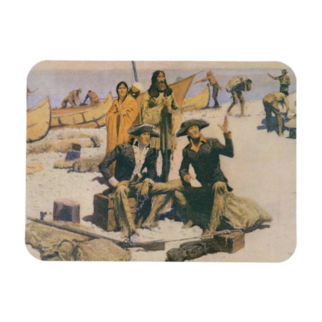 Lewis und Clark am Columbia River Magnet (Horizontal)