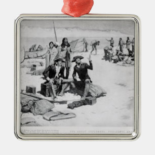 Lewis und Clark am Mund der Kolumbiens Silbernes Ornament