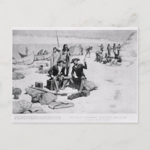 Lewis und Clark an der Mündung der Columbia Postkarte