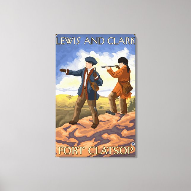 Lewis und Clark - Fort Clatsop, Oregon Leinwanddruck (Vorderseite)